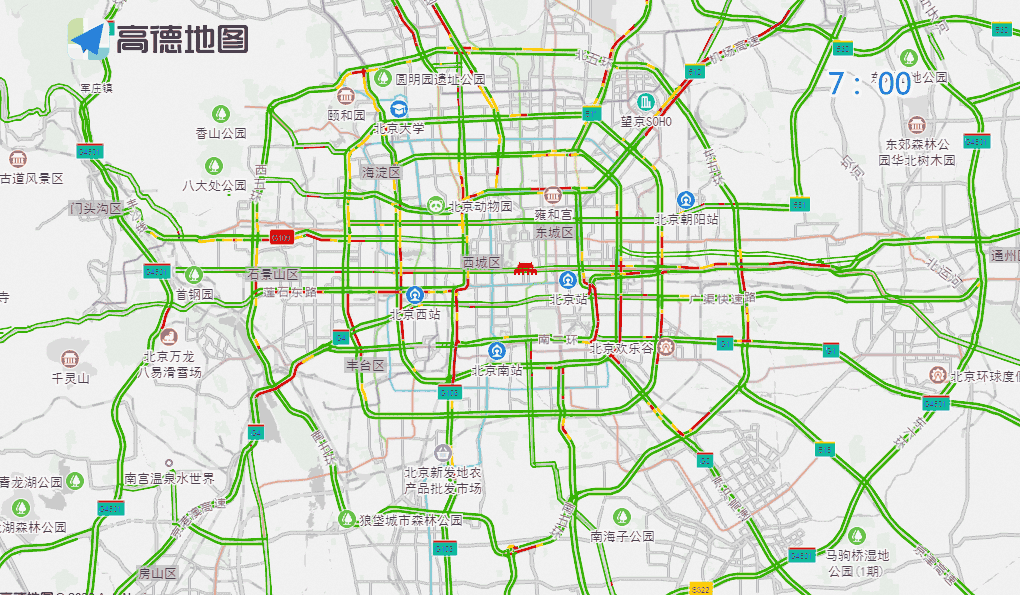 出行提示_公園景區周邊交通壓力_北京周末交通預測預報