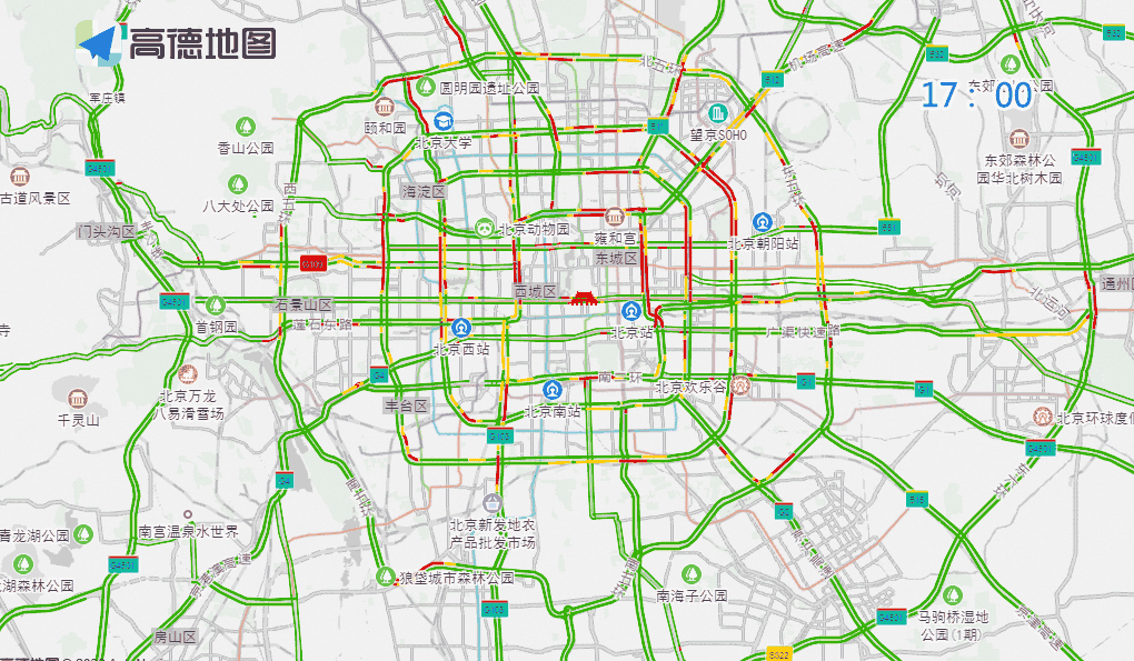 公園景區周邊交通壓力_北京周末交通預測預報_出行提示