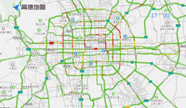 工作日早晚高峰交通壓力_出行提示_早高峰城區主要道路車(chē)流量